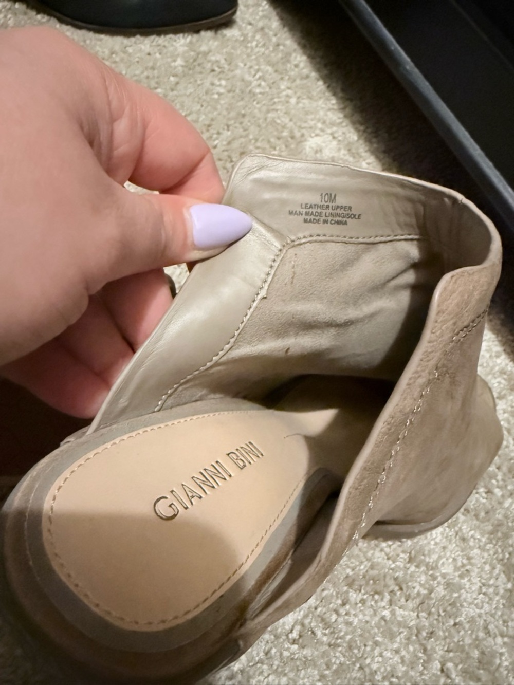 Gianni Bini Taupe Suede Ankle Booties